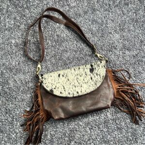 Real Cowhide Cross body Purse Handbag & HCow Hide Leather